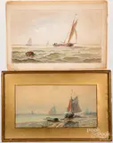seascape by George Essig, watercolor, sold Jan 2021