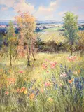 Tuscany Poppies In The Field by Sang M. Lee, oil on canvas (unstretched), sold May 2021