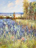 Fields Of Lavender by Sang M. Lee, oil on canvas (unstretched), sold May 2021