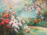 Flower Field by Charles Zhan, oil on canvas (unstretched), sold May 2021