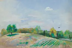 Untitled (Rolling Hills) by Don Gray, c.1966, gouache on paper, sold May 2021