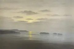 Rolling Wave at Sunrise by Guy Gladwell, oil on canvas (unstretched), sold May 2021