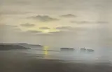 Rolling Wave at Sunrise by Guy Gladwell, oil on canvas (unstretched), sold May 2021
