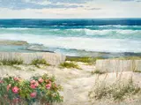 Seascape View by Sang M. Lee, oil on canvas (unstretched), sold May 2021