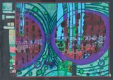 A Rainy Day on the Regentag #5 (from Regentag Portfolio) by Friedensreich Hundertwasser, 1971-72, silkscreen with embossing on metallic card stock, sold May 2021