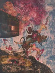 Untitled by Roberto Matta, etching, aquatint in colors, sold May 2021