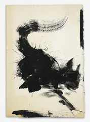 Shadow Cat by Richard Hambleton, 1994, acrylic on white poster board paper, sold May 2021