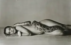 Nastassja Kinski and the Serpent (Damaged) by Richard Avedon, 1981, silver gelatin print, sold May 2021