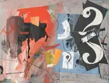 A Question of Color by Byron Browne, 1959, collage, oil, ink, and gouache on paper, sold May 2021