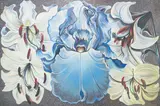 Iris with Four Lilies by Lowell Nesbitt, 1982, oil on canvas, sold May 2021
