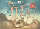 Untitled by Roberto Matta, etching, aquatint in colors, sold May 2021