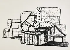 Studio Forms by Philip Guston, 1980, lithograph, sold Jun 2021