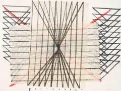 Untitled (Collage) by Jene Highstein, 1982, charcoal and pastel on paper with collage, sold Jun 2021