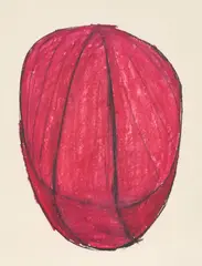 Untitled (Red and Black) by Jene Highstein, 1982, chalk and pastel on paper, sold Jun 2021