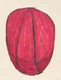 Untitled (Red and Black) by Jene Highstein, 1982, chalk and pastel on paper, sold Jun 2021