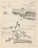 Beach Studies by Milton Avery, 1957, graphite on paper, sold Jun 2021