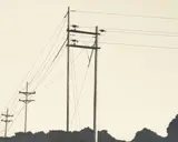 Untitled (Power Lines) by Allan D'Arcangelo, 1976, charcoal on paper, sold Jun 2021