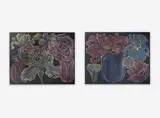Nocturnal Diptych II by Lowell Nesbitt, 1981, oil on canvas, sold Jun 2021