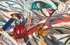 Glass Objects by Lowell Nesbitt, 1976-79, oil on canvas, sold Jun 2021