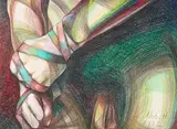 Arm with Ribbon by Lowell Nesbitt, 1982, colored pencil and pastel on paper, sold Jun 2021