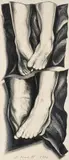 Untitled (Draped Feet) by Lowell Nesbitt, 1988, graphite, charcoal, and pastel on paper, sold Jun 2021