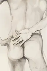 Leon by Lowell Nesbitt, 1978, graphite on paper, sold Jun 2021