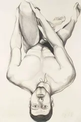 David Upside Down by Lowell Nesbitt, 1978, graphite on paper, sold Jun 2021