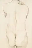 Male Torso (Back) by Lowell Nesbitt, 1979, graphite on paper, sold Jun 2021