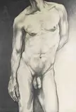 Contrapposto Torso by Lowell Nesbitt, 1971, graphite on paper, sold Jun 2021