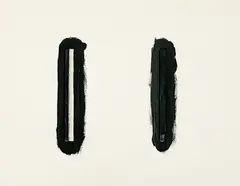 From 'One Brushstroke Series' by Michael Gitlin, 1976, wood and acrylic on paper, sold Jun 2021