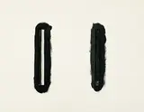 From 'One Brushstroke Series' by Michael Gitlin, 1976, wood and acrylic on paper, sold Jun 2021