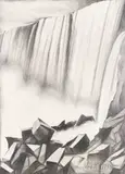 Waterfall by Lowell Nesbitt, 1990, graphite on paper, sold Jun 2021