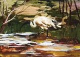 Wading Bird by Albert Tucker, 1965, oil on composition board, offered Aug 2007
