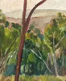 Bush And Mountains by Grace Cossington Smith, c.1938, oil on composition board, offered Aug 2007
