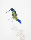 Bird With A Figure On A Column by Sidney Nolan, 1984, oil and mixed media on card, offered Aug 2007