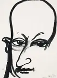 Head Of Joel Elenberg by Brett Whiteley, 1980, ink on paper, sold Aug 2007