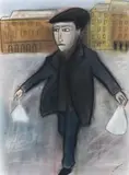 Parisian by Robert Dickerson, c.1996, pastel on paper, sold Aug 2007