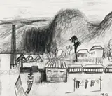 The Queenslanders by Charles Blackman, 1953, charcoal on paper, offered Aug 2007