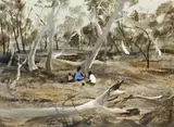 Landscape by Ray Crooke, oil on canvas, sold Aug 2007