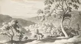 Tasmanian Landscape by John Glover, ink and wash on paper, offered Aug 2007