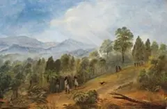 Dandenong Ranges by Daniel Rutter Long, 1881, oil on board, offered Aug 2007