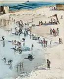 Beach Scene – Mosul by Richard Carline, 1919, watercolour on paper, sold Aug 2007