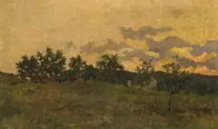 Landscape by N Blundi, oil on panel, sold Aug 2007