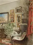 Viennese Interior by Franz Alt, 1885, watercolour on paper, sold Aug 2007
