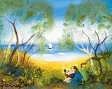 Children Watching Sails by David Boyd, oil on board, sold Aug 2007