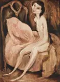 Sitting Figure by Bill Coleman, oil on composition board, sold Aug 2007