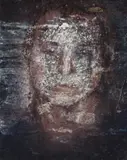 Head by Louise Hearman, 2001, oil and mixed media on board, sold Aug 2007