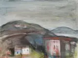 Hobart Hills by Lloyd Rees, 1976, pastel on paper, offered Nov 2007