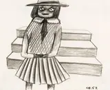 Schoolgirl “Lucy” by Charles Blackman, 1953, pencil on paper, offered Nov 2007