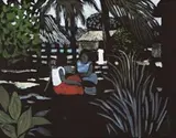 Island Women In Shade by Ray Crooke, gouache on paper on board, sold Nov 2007